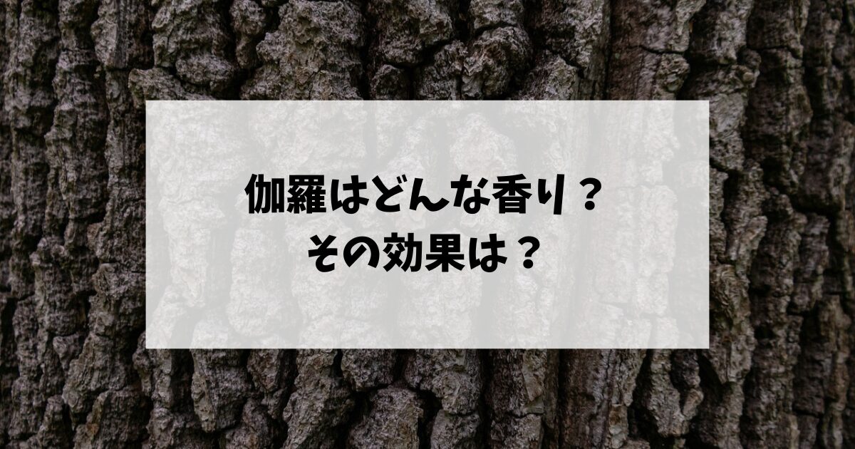 伽羅はどんな香り？その効果は？